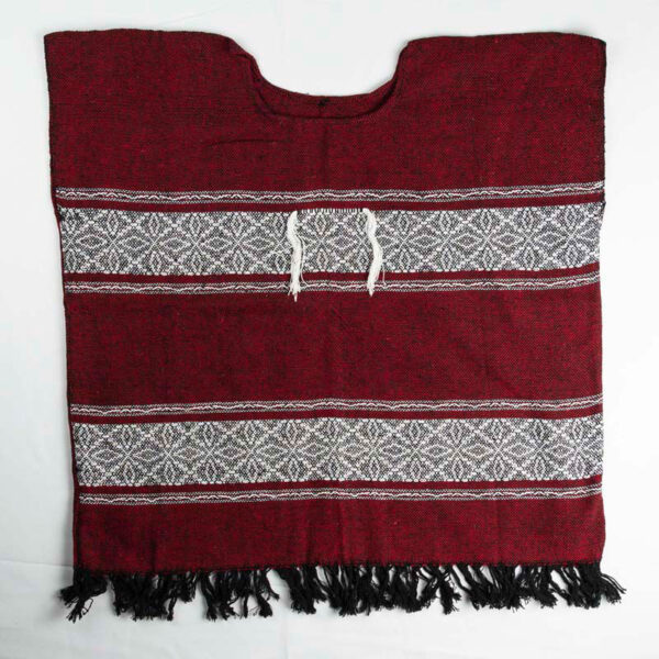 traditional-handwoven -red-mexican-huipil-blouses-front view
